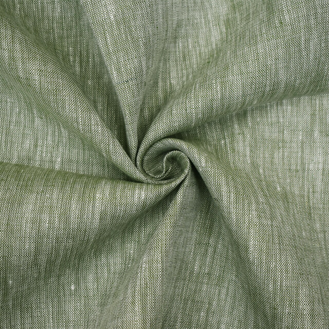 Green-White Spence Bryson Slub Texture Irish Linen Chambray Woven Fabric By the Yard